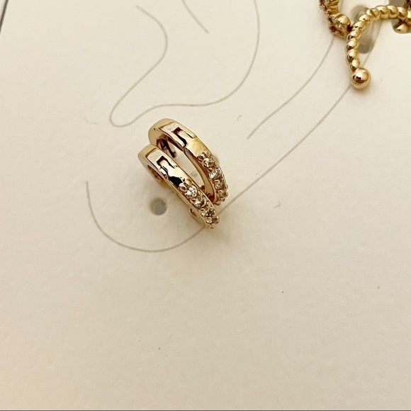 TOSH Gold Hoops & Huggies Earring Set - Picture 7 of 10